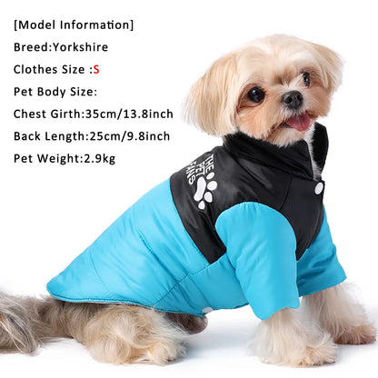 Reversible Dog Jacket For Small Medium Dogs Waterproof Pet Clothes For Winter Warm Pets Outfits Chihuahua Yorkshire Pug Costume
