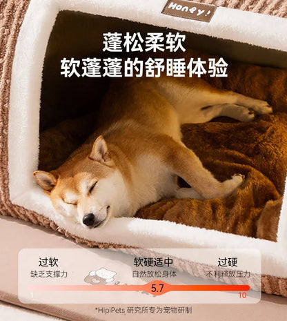 Winter dog three-dimensional bear curved house kennel warm thickened cat  pet