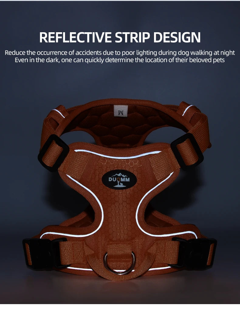 No Pull Dog Harness Pet Reflective Nylon Adjustable Medium Large Naughty Dog Vest Safety Vehicular Lead Walking Running