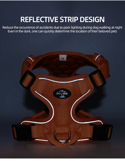 No Pull Dog Harness Pet Reflective Nylon Adjustable Medium Large Naughty Dog Vest Safety Vehicular Lead Walking Running