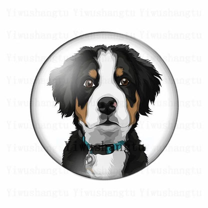 Lovely dog's head painting animal 12mm/20mm/25mm/30mm Round photo glass cabochon demo flat back Making findings