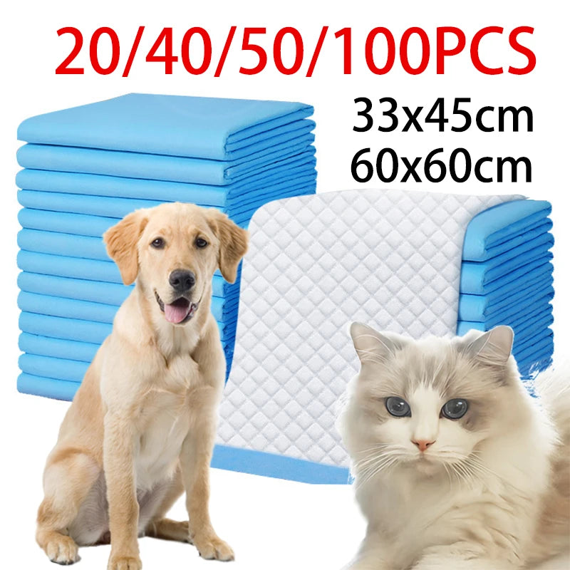 the PET PADS - 100/50/40/20PCS Pet Diaper Super Absorbent Disposable Dog Training Pee Pads, Quick Dry Clean Cushion, Cats/Dogs Supplies