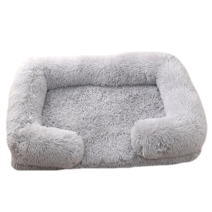 Full Filling Medium Dog Bed Half Surround Large Dog Sofa Soft Square Cat Bed Kennel Plush Puppy Nest House Accessories