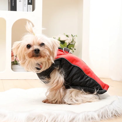 Reflective Dog Clothes For Winter Warm Puppy Vest Coat With D-ring Outdoor Waterproof Pet Jacket For Small Medium Dogs Yorkshire