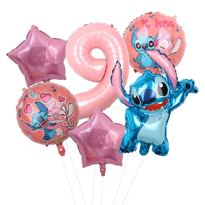 Disney Lilo Stitch Birthday Party Decoration Kids Stitch Theme Tableware Set Angel Balloons Happy Banner Supplies For Girl Favor