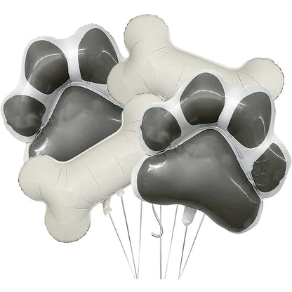 Large Dog Party Balloons Decorations Banner Pet Festivals Party Supplies Paw Bone Foil Balloons Pets Birthday Decorations