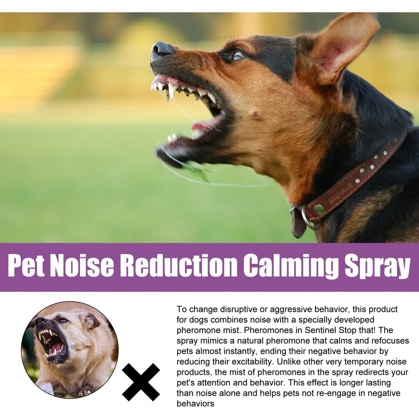 the CALMING SPRAY - 50ml Pet Relaxants, Dog Noise Reduction, Calming Spray for Barking Restless, End the Dog's Negative Behavior, Pet Health Supplies