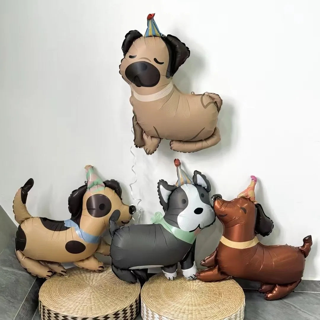 Dog Balloon Dog Birthday Balloon Cute puppy Foil Mylar Balloons for Kids dog themed Birthday Baby Shower Pet Party Decorations
