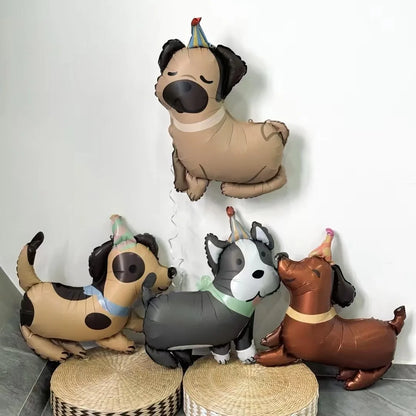 Dog Balloon Dog Birthday Balloon Cute puppy Foil Mylar Balloons for Kids dog themed Birthday Baby Shower Pet Party Decorations