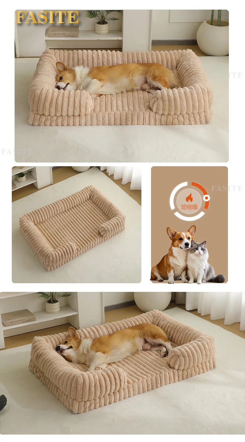 2025 Cross-border new product pet litter winter warm large dog kennel pet mat cat litter dog bed dog mat