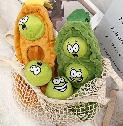 Plush Dog Sniffing Toys Interactive Pet Pea Toys for Small Medium Dogs Puzzle Bite-Resistant Puppy Squeaky Toy Dog Accessories