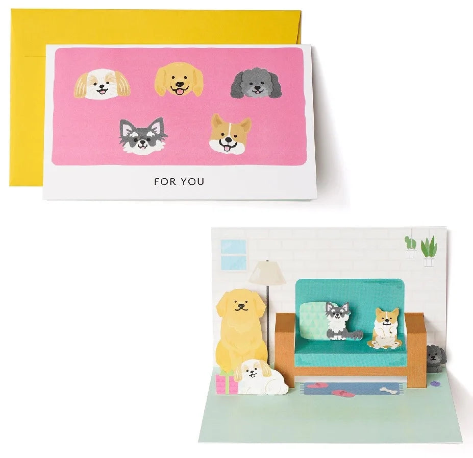 Dog Cat 3D Greeting Card Japan Creative Decoration Card Carton Cat Birthday Gift Girlfriend ins Cute Blessing Card