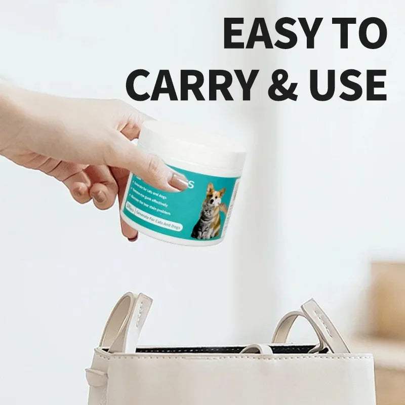 the TEAR WIPES - Pet Cleaning Products Eye Wipes to Remove Tear Marks, Cleaning Wet Tissues, Cat/Dog Wiping Eyes Removing Tear Marks and Cleaning Pet