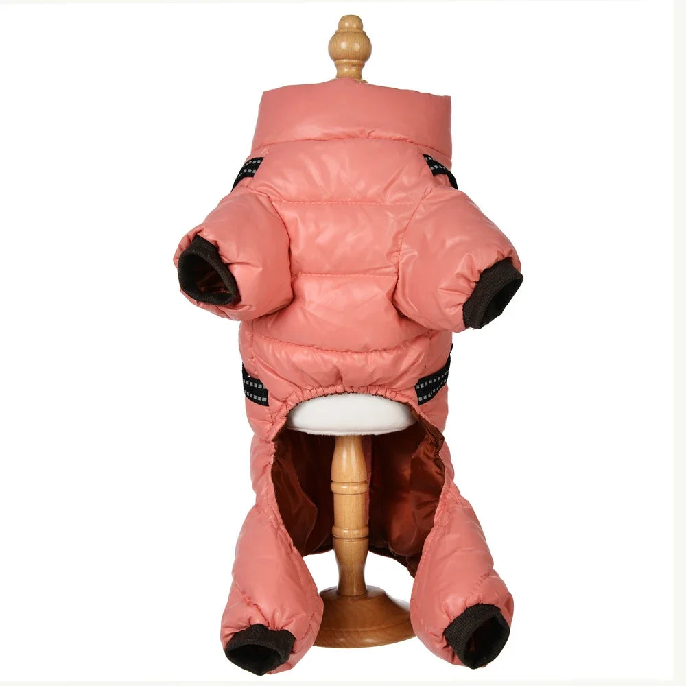 Winter Pet Jumpsuit Soft Warm Puppy Jacket Coat For Small Dogs Cats Zipper Solid Apparel Chihuahua French Bulldog Sphynx Costume