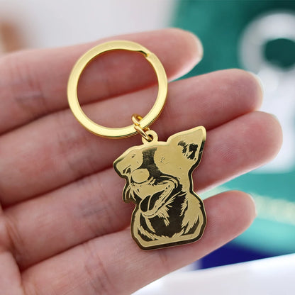 Stainless Steel Charms French Bulldog Dog Men's Trendy Punk Keychain for Women Men Jewelry Kids Gifts Key Bag Deco Accessories