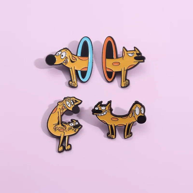 Animal Brooch Cute Cartoon Yellow Dog Metal Badge Small Accessories Wholesale Decorative Brooches Hat Pins for Backpacks Cap Pin