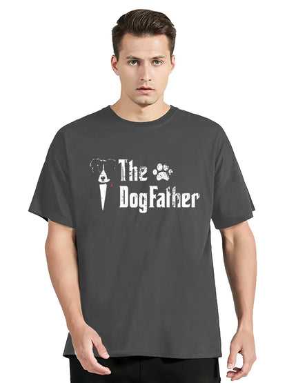 the DOG FATHER - Funny the Dogfather Border Collie Dog Dad T-Shirt, Father's Day, Graphic Streetwear Short Sleeve, Birthday Gift Summer T-Shirt