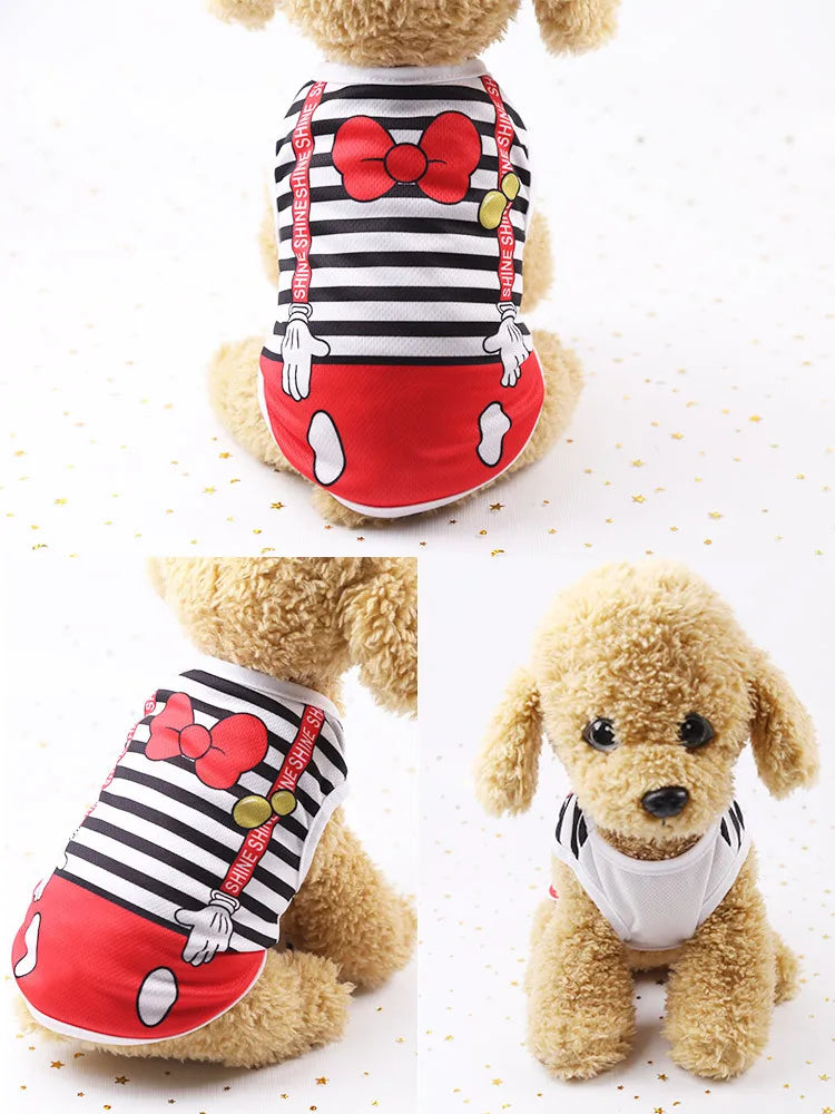 Pet Dog Clothes Cartoon Clothing Puppy Dogs Soft Vests Summer Shirt Casual T-Shirt for Small Pet Supplies