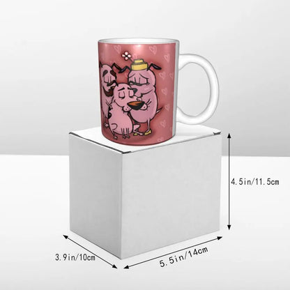 Personalized C-Courage The Cowardly Dog Coffee Mug DIY Ceramic Milk Tea Mug Cup