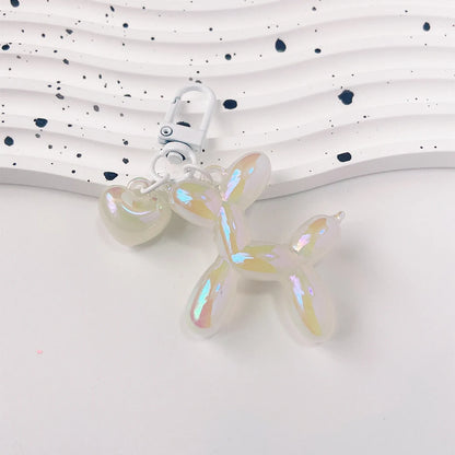 Cute Acrylic Cartoon Balloon Dog Keychains for Women Y2k Bag Pendant Couple Car Key Chains Jewelry Gift Decoration Accessories