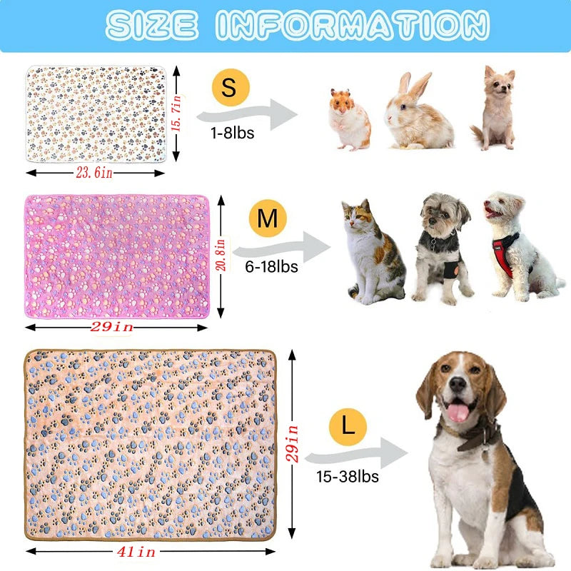 Pet Blanket Soft Fluffy Flannel Dog Sleeping Blanket Winter Warm Pet Mat Warm Comfortable Blanket for Cat Dog Pet Supplies