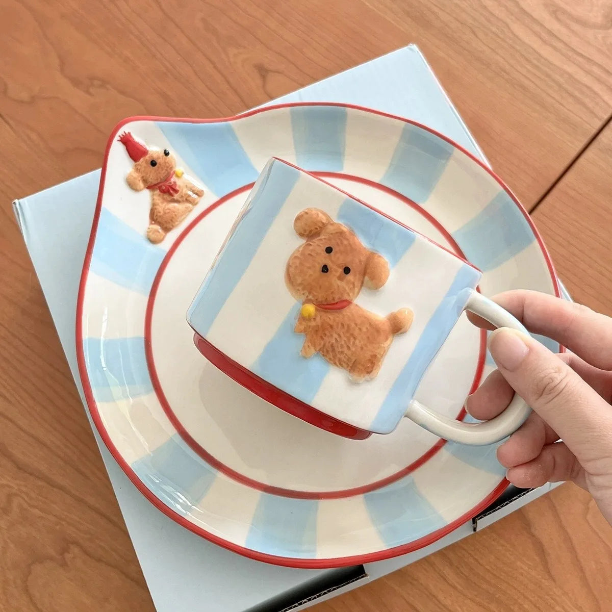 Mug Designer Hand-painted Birthday Dog Ceramic Coffee Mug Set High Appearance Level Cup Christmas Gift Birthday