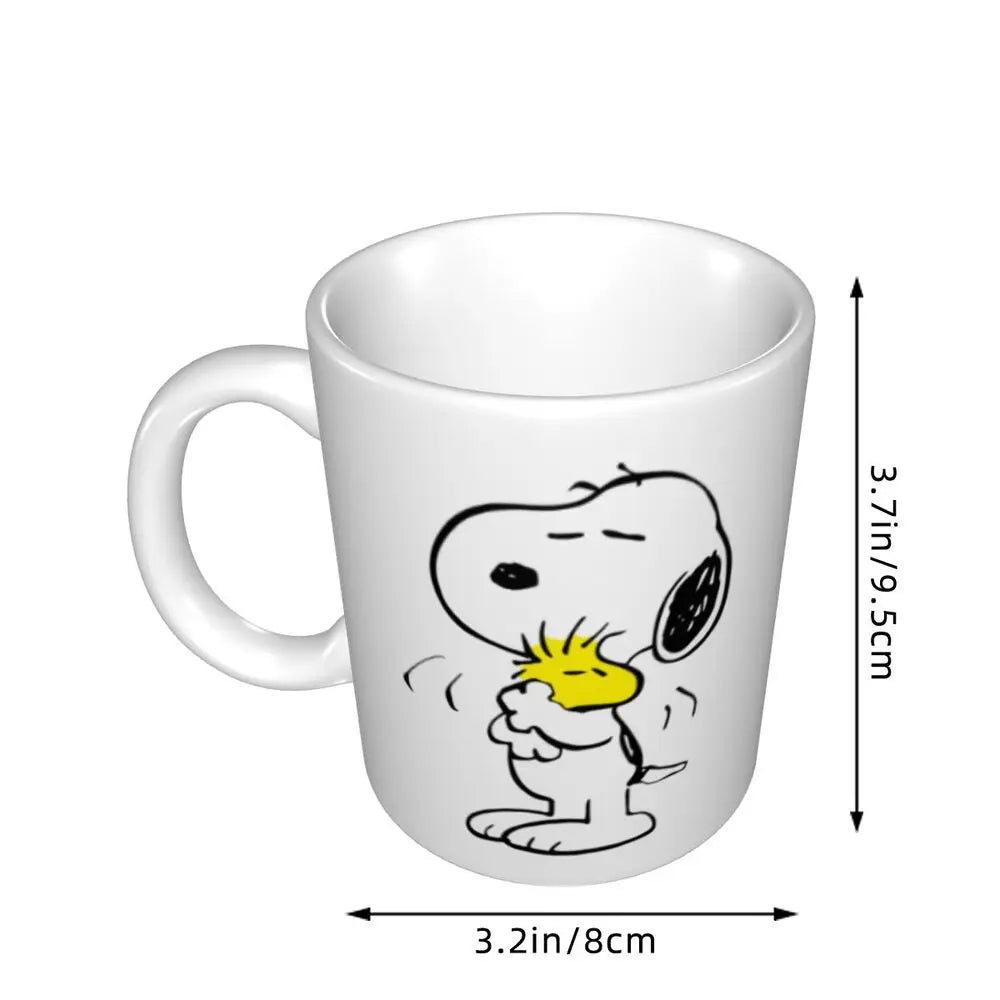 Manga Snoopy Woodstock Cartoon Dog Coffee Mug DIY Customized Ceramic Tea Milk Mug