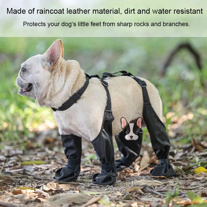Dog Shoes Waterproof Adjustable Dog Boots Rain Day Pet Supplies Shoes For Dogs Outdoor Walking Soft French Bulldog Paws Protect