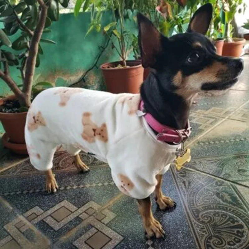 Soft Warm Fleece Dog Pajamas for Small Dog Cat Clothes French Bulldog Chihuahua Jumpsuit Poodle Shih Tzu Overalls Dogs Supplies