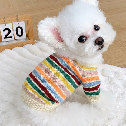 Winter Warm Clothes for Bichon Frise, Teddy, Yorkie, and Other Dogs. Thick Two-paw Sweater for Autumn and Winter Dog Walking.