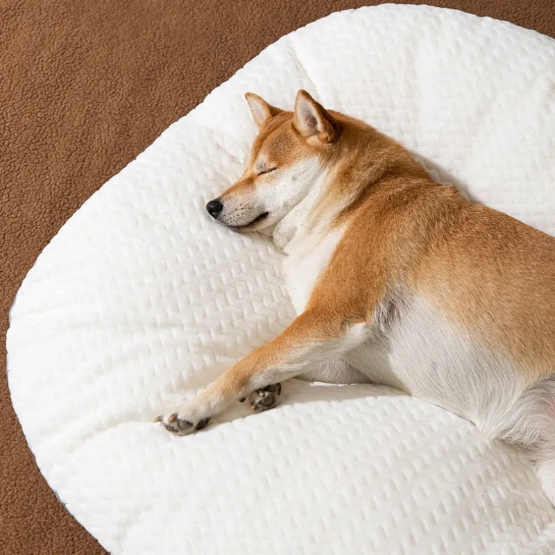 SRETNO Oval Shape Dog Beds Thicken Soft Cushion Removable Washable Dog Mat Winter Kennel Floor Cat Bed Pet Sleeping Mats chien