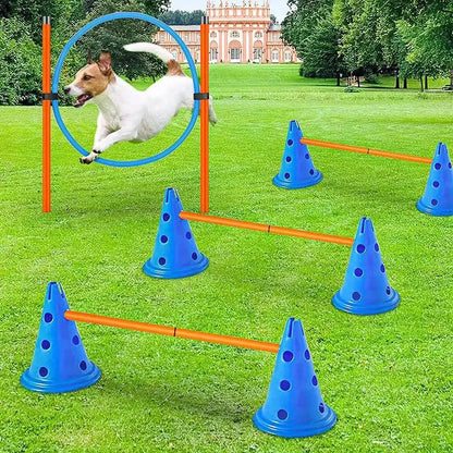 the HURDLEHERO DOG SET - Pet Agility Training Set, Jumping Bar Dog Obstacle, Training Equipment Hurdle, Training Dog, Training Device, Pet Supplies