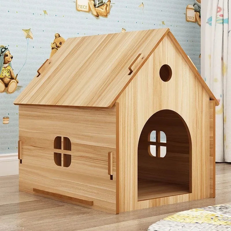 the RED BARN DOGHOUSE - Top Cover Doghouse, Outside Easy Installed Winter Gate Door Window External Entrance Nest, Home Pets Products
