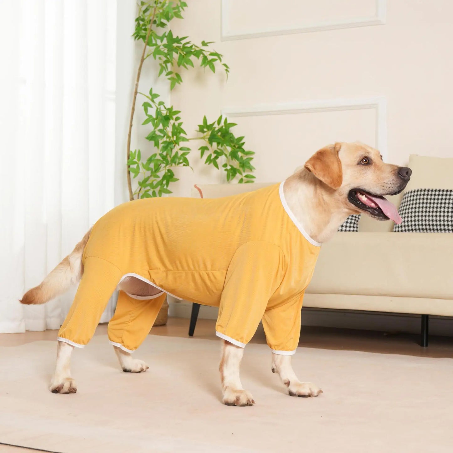 Dog Jumpsuit for Medium Large Big Dogs Cooling Ice-silk Summer Clothes Soft Pet Recovery Suit Pajamas Onesie 4 Legs Pjs Shirt