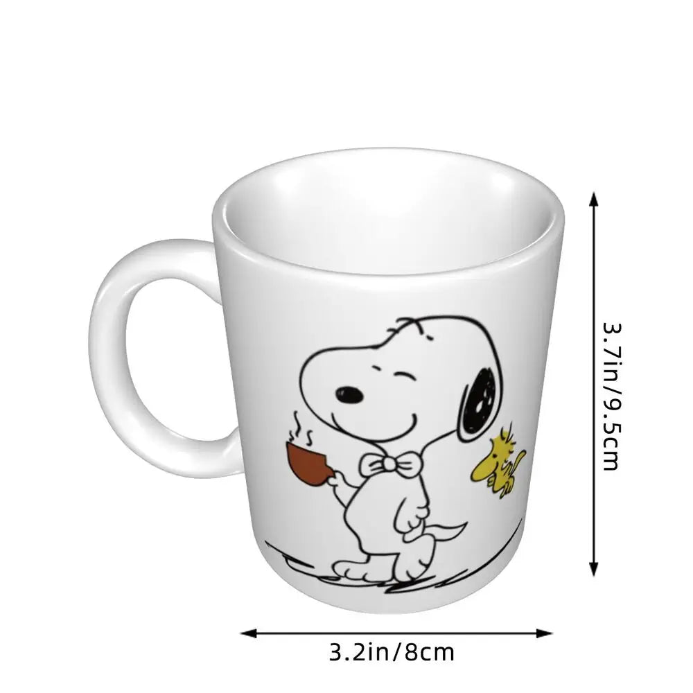 Manga Snoopy Woodstock Cartoon Dog Coffee Mug DIY Customized Ceramic Tea Milk Mug