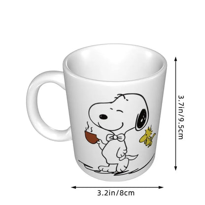 Manga Snoopy Woodstock Cartoon Dog Coffee Mug DIY Customized Ceramic Tea Milk Mug