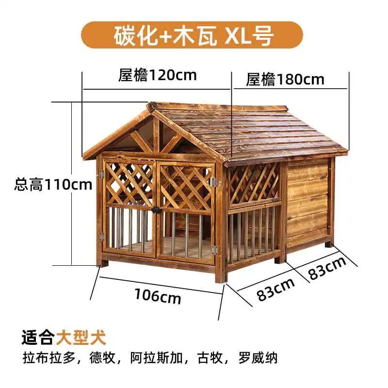 Outdoor rain-proof kennel, large dog house, windproof and warm, universal in all seasons, rain-proof, anti-corrosion and sun-pro