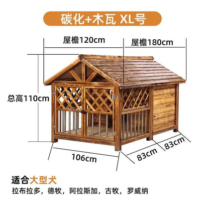 Outdoor rain-proof kennel, large dog house, windproof and warm, universal in all seasons, rain-proof, anti-corrosion and sun-pro