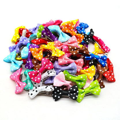 40Pcs Bulk Dog Bows Hair Accessories Pets Grooming Hair Clips Dot Dog Cat Bows Hairpin Girls Barrette for Small Dogs Supplies