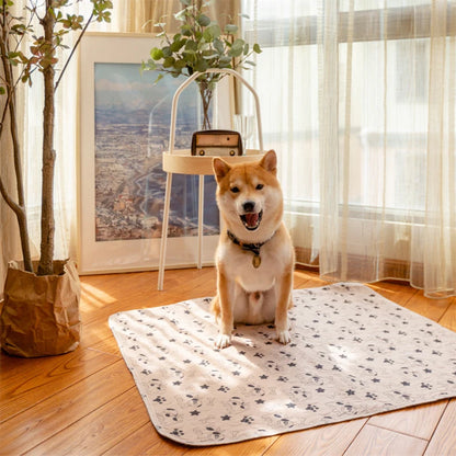 Waterproof Dog Pet Diaper Mat Reusable 3 Layer Absorbent Dog Bed Cat Diaper Pad Bone Paw Print Seat Cover Mat for Sofa Bed Floor