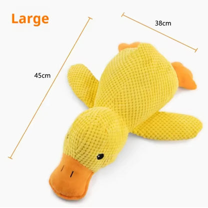 Hot dog sleeping with duck toys to relieve boredom of little yellow duck pet puppy interactive plush doll hug duck