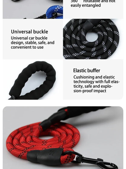 the REFLECTAROUND COMFORT LEASH - Pet Reflective Leash, Nylon Round Leash, Explosion-Proof Punch Leash, Dog Walking Round Leash without Strangulation