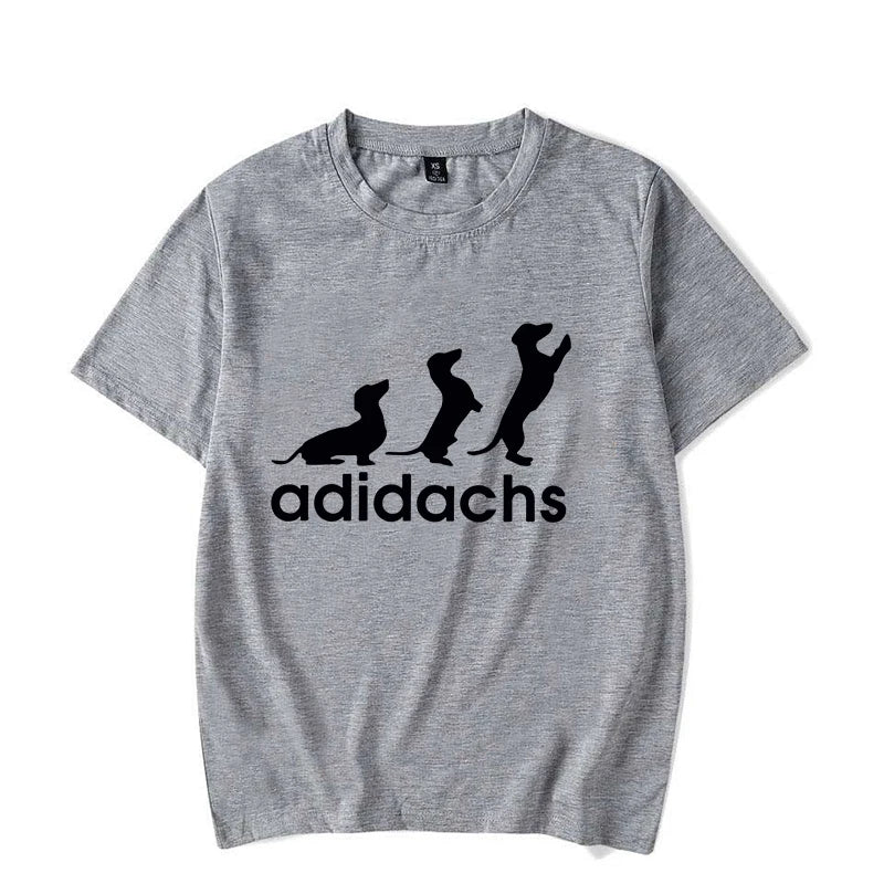 the ADIDACHS - New Men's T-Shirt, Dachshund Dog Lover T-Shirt, Graphic Tee Shirts, Oversized Men/Women T-Shirt, Harajuku Fashion Men's Shirts