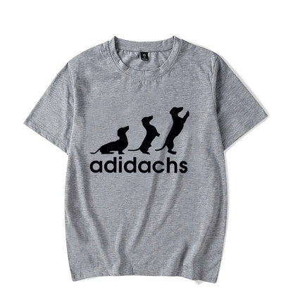 the ADIDACHS - New Men's T-Shirt, Dachshund Dog Lover T-Shirt, Graphic Tee Shirts, Oversized Men/Women T-Shirt, Harajuku Fashion Men's Shirts