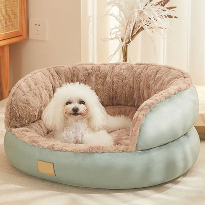 Round Rabbits Fluffy Dog Cat Bed Non-Slip Bottom Waterproof Pet Mattress For Indoor Pets Cat Dog