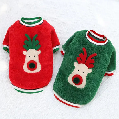 the YULEPAW WINTER COAT - Dog Christmas Clothes, Winter Warm Pet Clothes for Small/Medium Dogs, Elk Santa Claus Dog/Cats Coat Hoodies, Christmas Dogs Costume