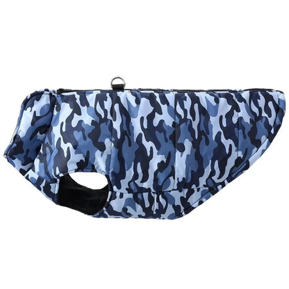 Winter Warm Big Dog Clothes Camouflage Sleeveless Pet Vest Jacket Windproof Large Dog Coat Zipper D-ring 4XL-6XL Puppy Outfits