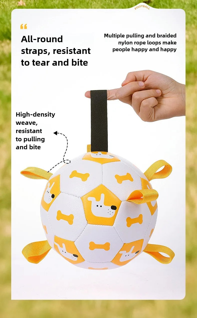 Dog outdoor chewing toy that is durable, bite-resistant and makes sound - inflatable football toy