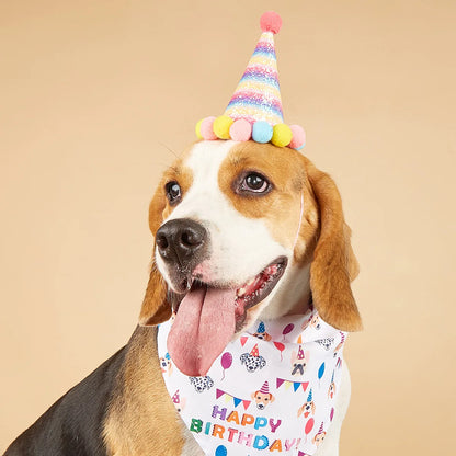 Dog Happy Birthday Decoration Dog Costume Hats Bowknot Bandana Neckerchief Bibs Banners Party Cat Dog Pets Accessories Perros
