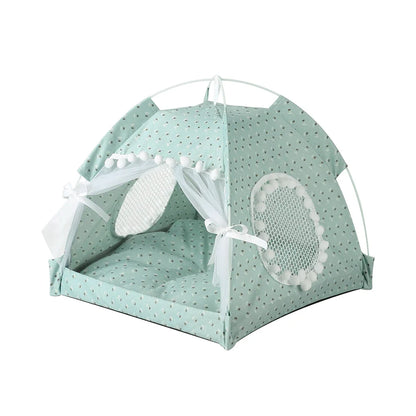 the PRINCESS PUPPY TENT - Pet Dog Tent House, Floral Print Enclosed Cat/Dog Tent Bed, Indoor Folding Portable Comfortable Kitten/Puppy Bed, Kennel for Small Pets